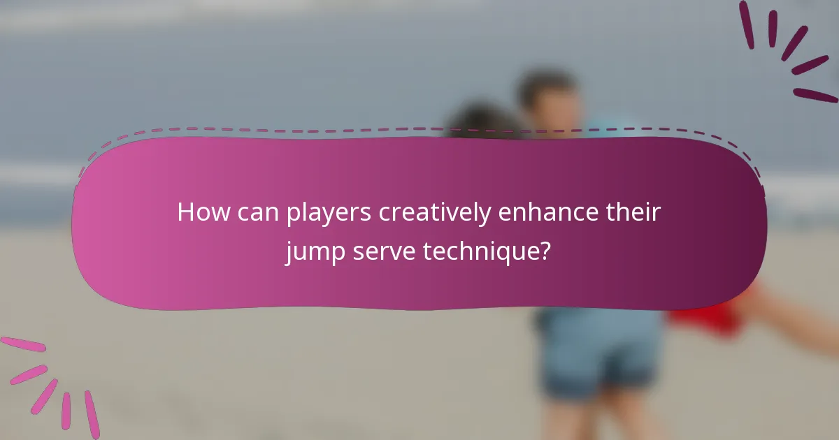 How can players creatively enhance their jump serve technique?