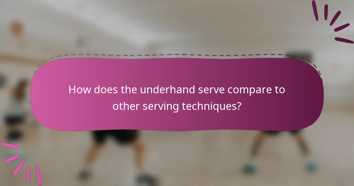 How does the underhand serve compare to other serving techniques?