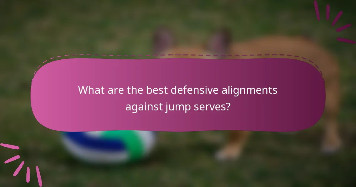 What are the best defensive alignments against jump serves?